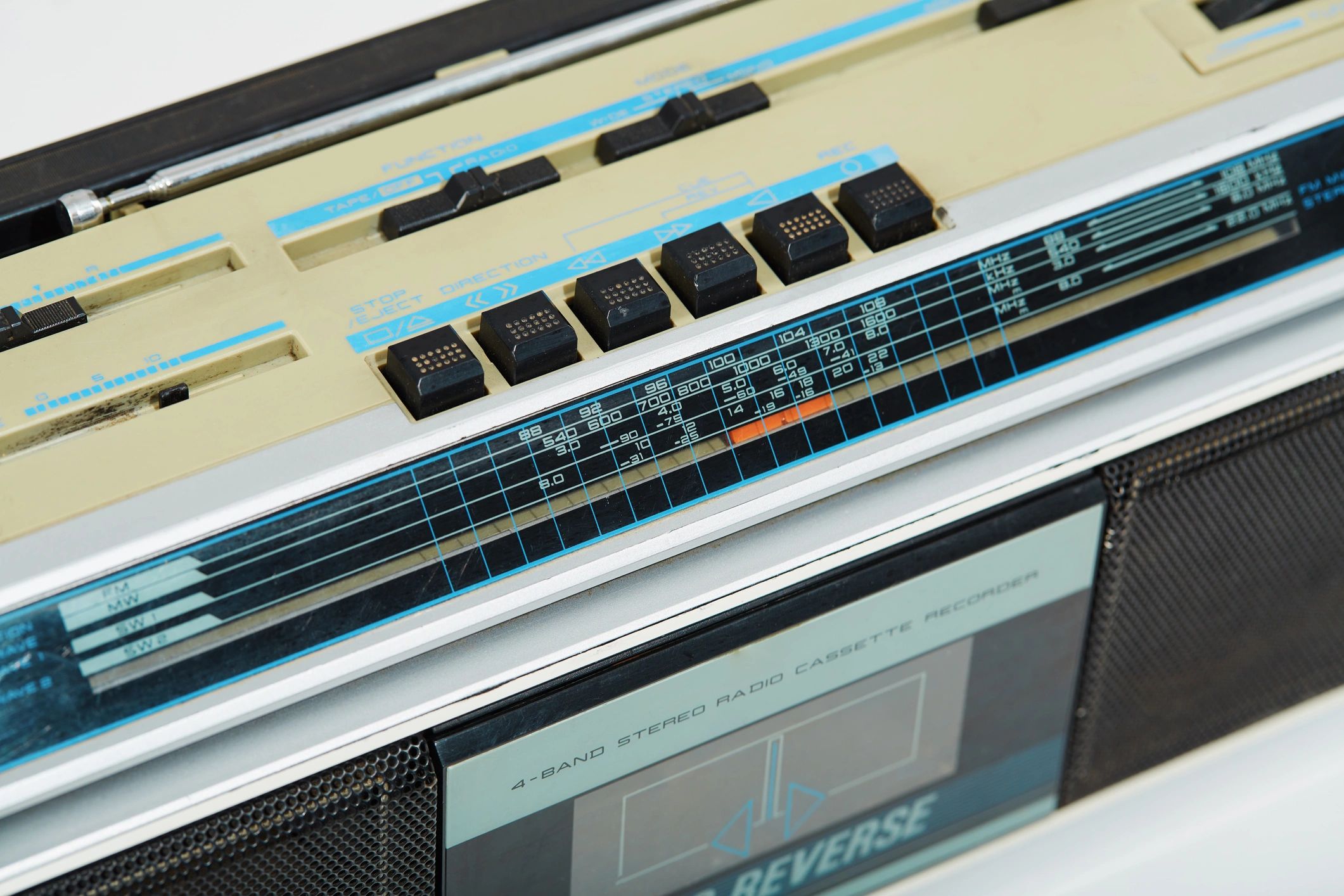 Retro boombox cassette player